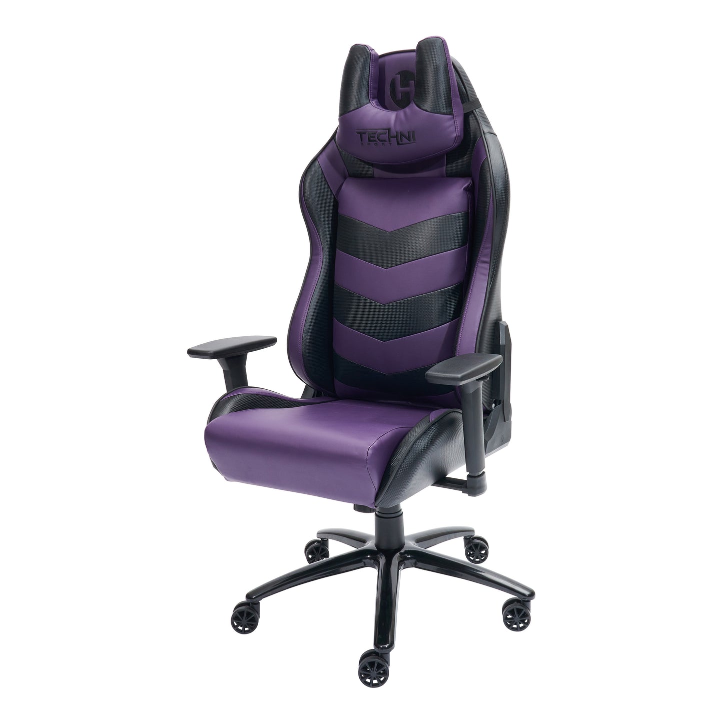 TS-61 Ergonomic High Back Racer Style Video Gaming Chair, Purple/Black