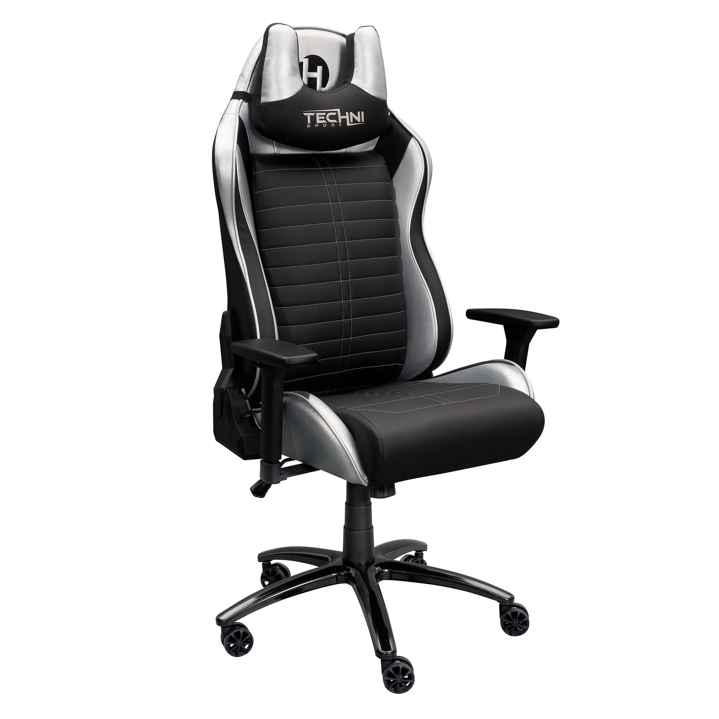 Ergonomic Racing Style Gaming Chair - Silver
