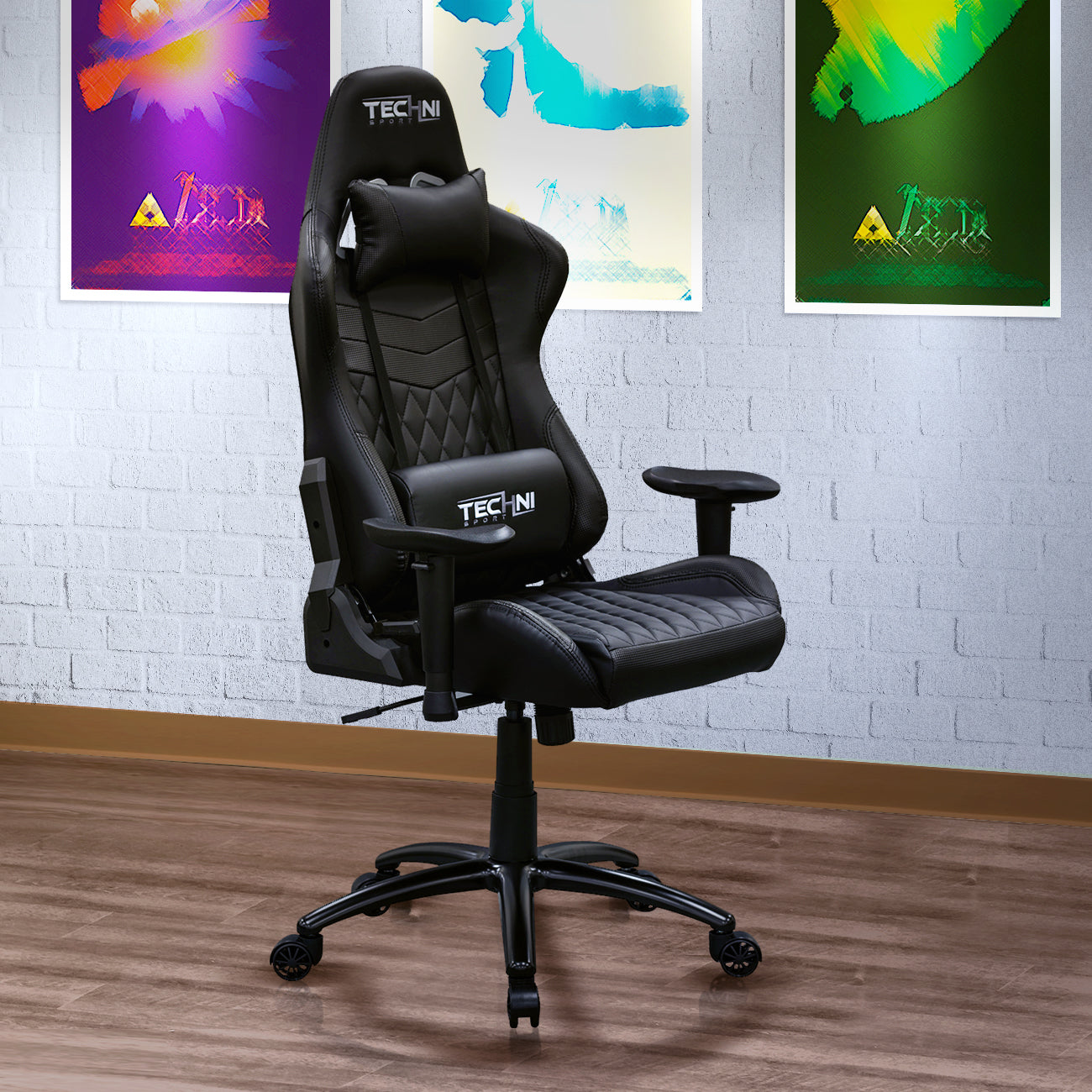 TS-5100 Ergonomic High Back Racer Style PC Gaming Chair, Black