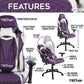 TS-52 Ergonomic High Back Racer Style PC Gaming Chair, Purple