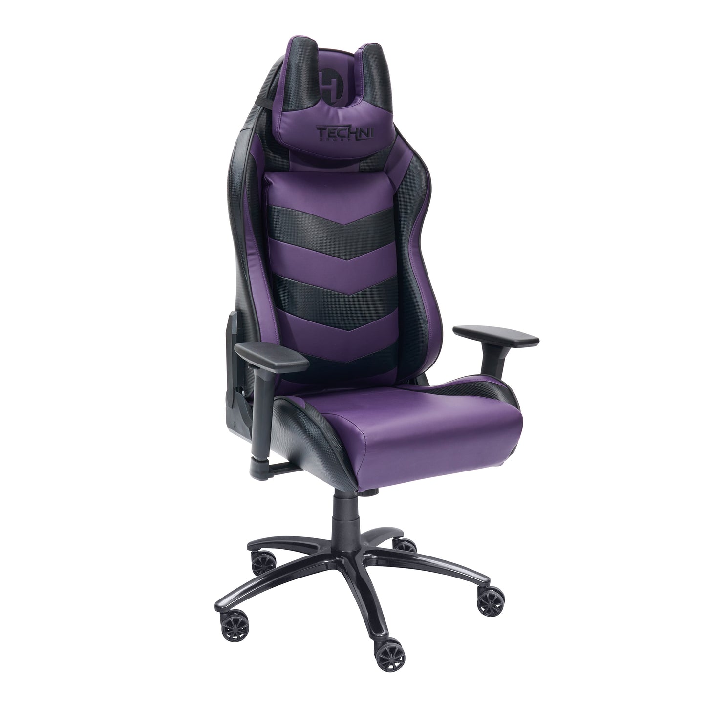 TS-61 Ergonomic High Back Racer Style Video Gaming Chair, Purple/Black