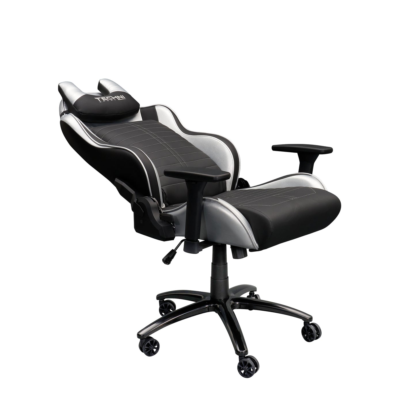 Ergonomic Racing Style Gaming Chair - Silver