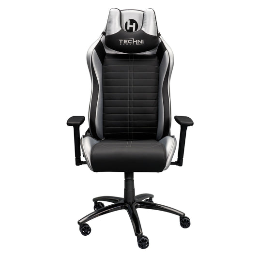 Ergonomic Racing Style Gaming Chair - Silver