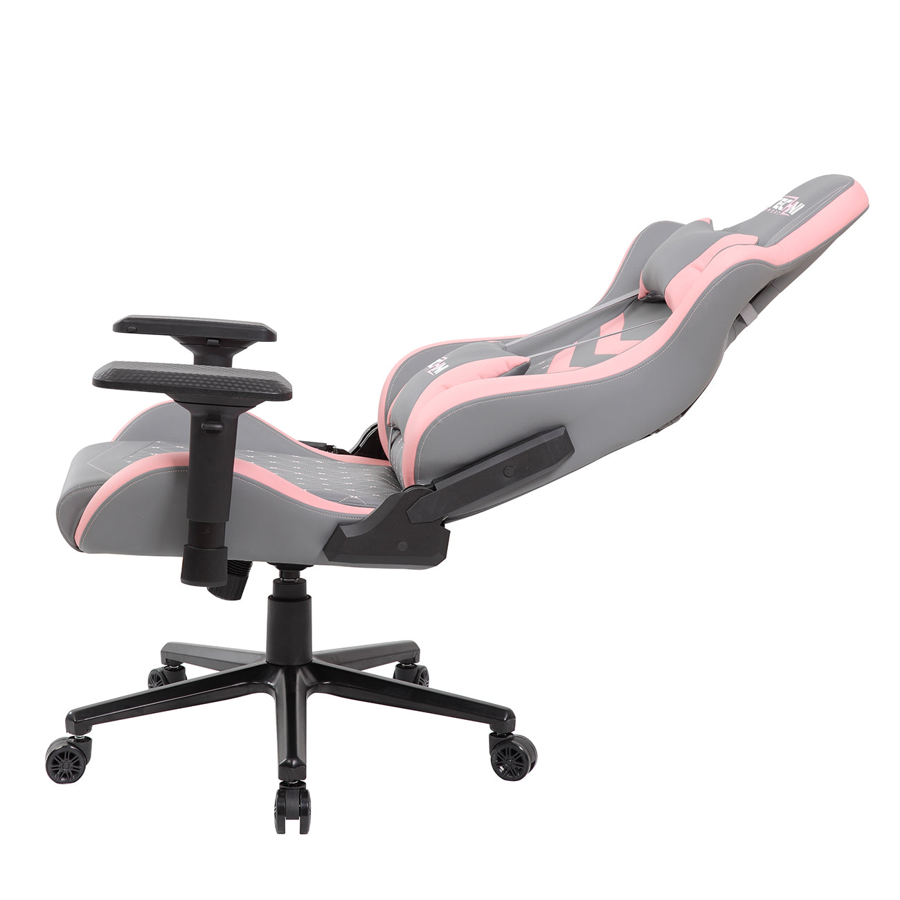 TS-83 Ergonomic High Back Racer Style PC Gaming Chair, Grey/Pink