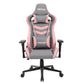 TS-83 Ergonomic High Back Racer Style PC Gaming Chair, Grey/Pink