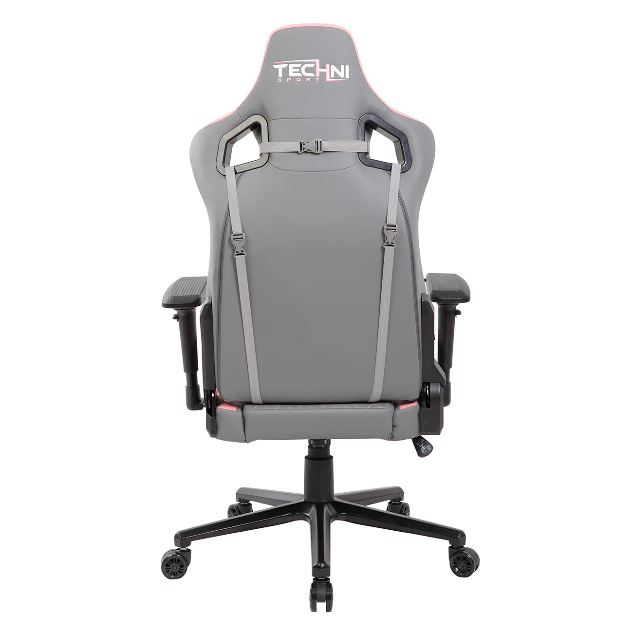 TS-83 Ergonomic High Back Racer Style PC Gaming Chair, Grey/Pink