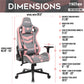 TS-83 Ergonomic High Back Racer Style PC Gaming Chair, Grey/Pink