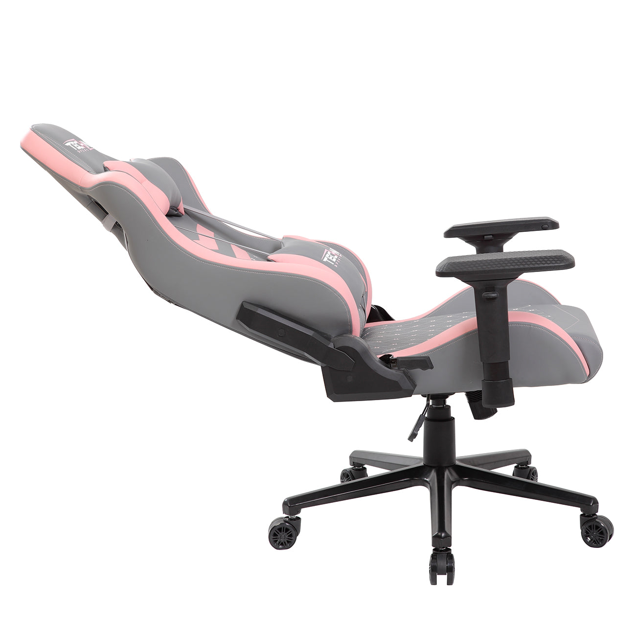 TS-83 Ergonomic High Back Racer Style PC Gaming Chair, Grey/Pink